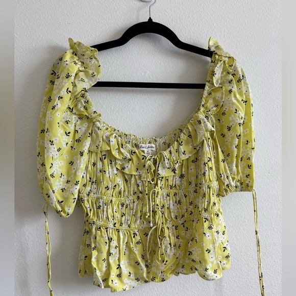 For Love & Lemons Chrysanthemum Blouse in Lemonade - Picture 6 of 8